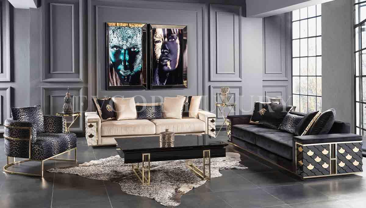 Prince Gold Luxury Sofa Set