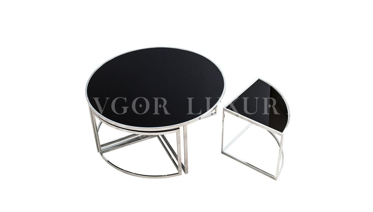 Maruka Silver Metal Coffee Table