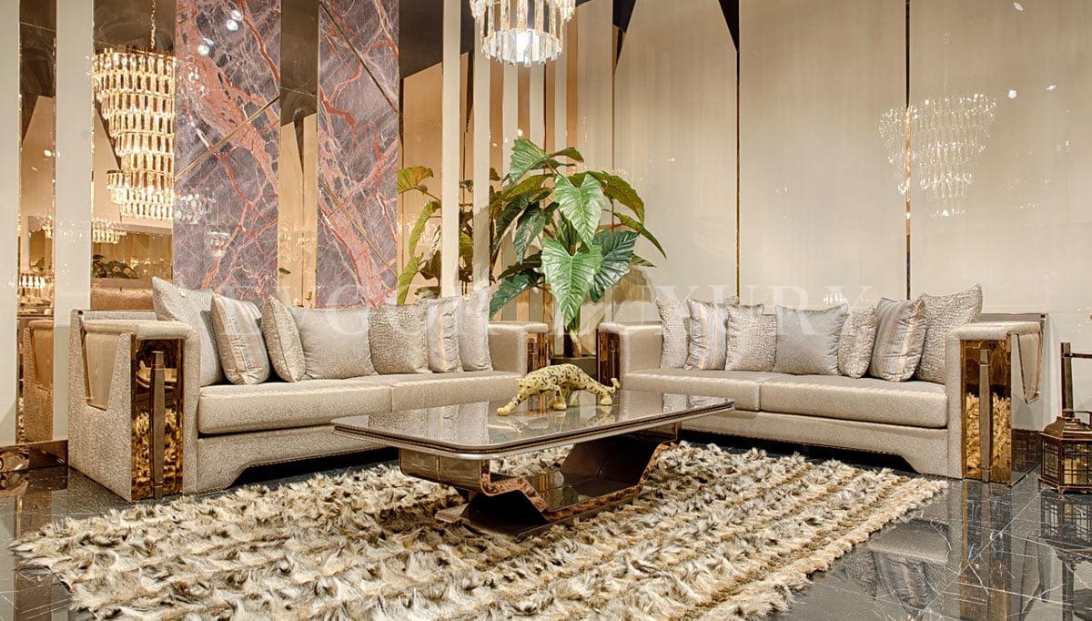 Diamond Luxury Metal Sofa Set - Evgor Luxury